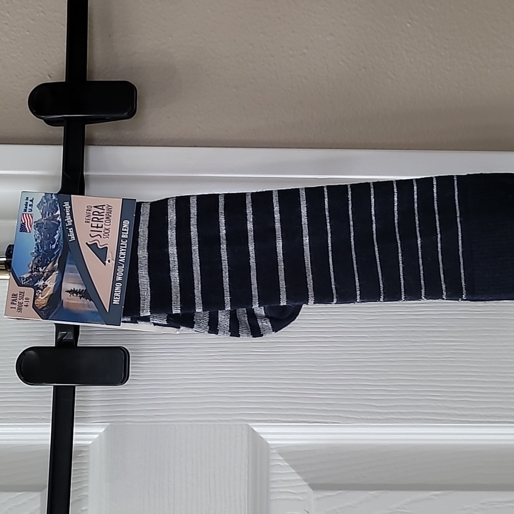 NWT navy and gray striped women's socks